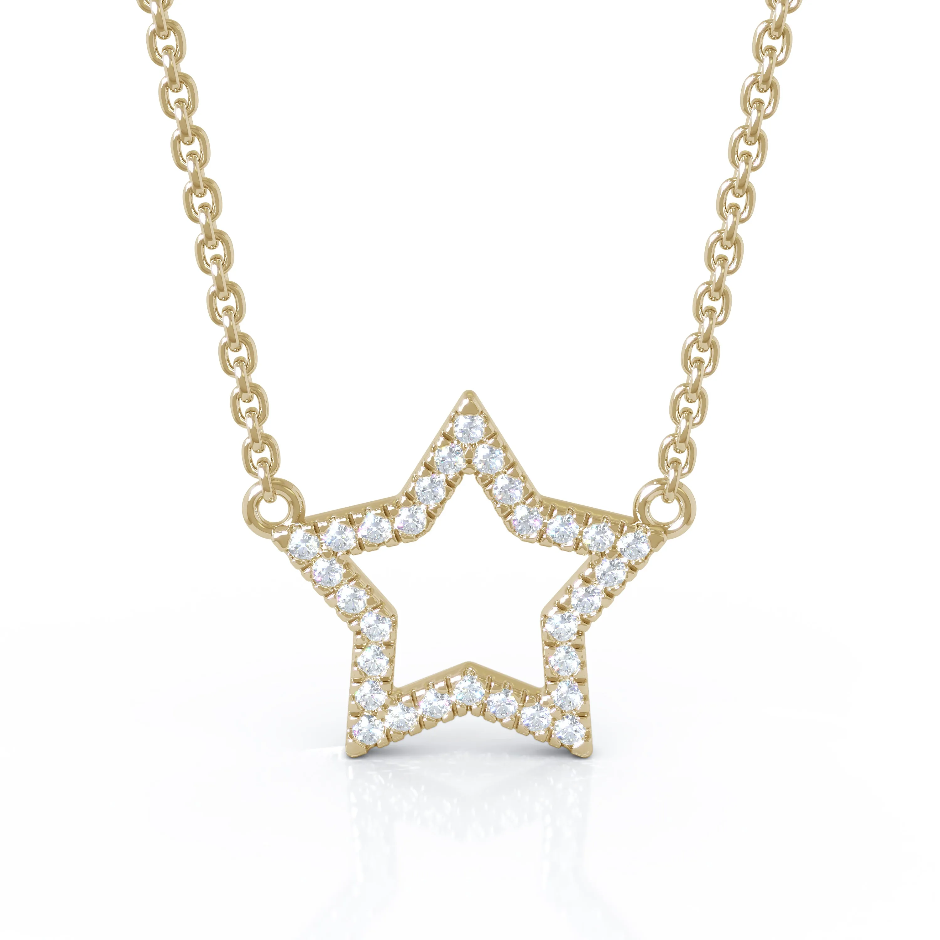 0.20Ct Diamond Star Necklace Special in 14K Gold