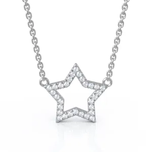 0.20Ct Diamond Star Necklace Special in 14K Gold