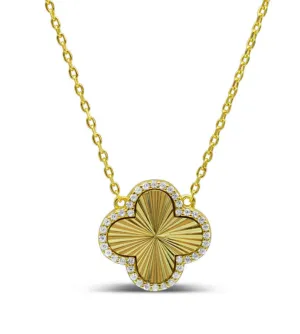 023PL-G-247 SHINE BRIGHT- BURST CLOVER NECKLACE-14K GOLD