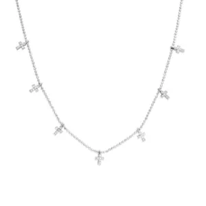030-SS-137 DAZZLING DANGLES-CZ MINI CROSS NECKLACE