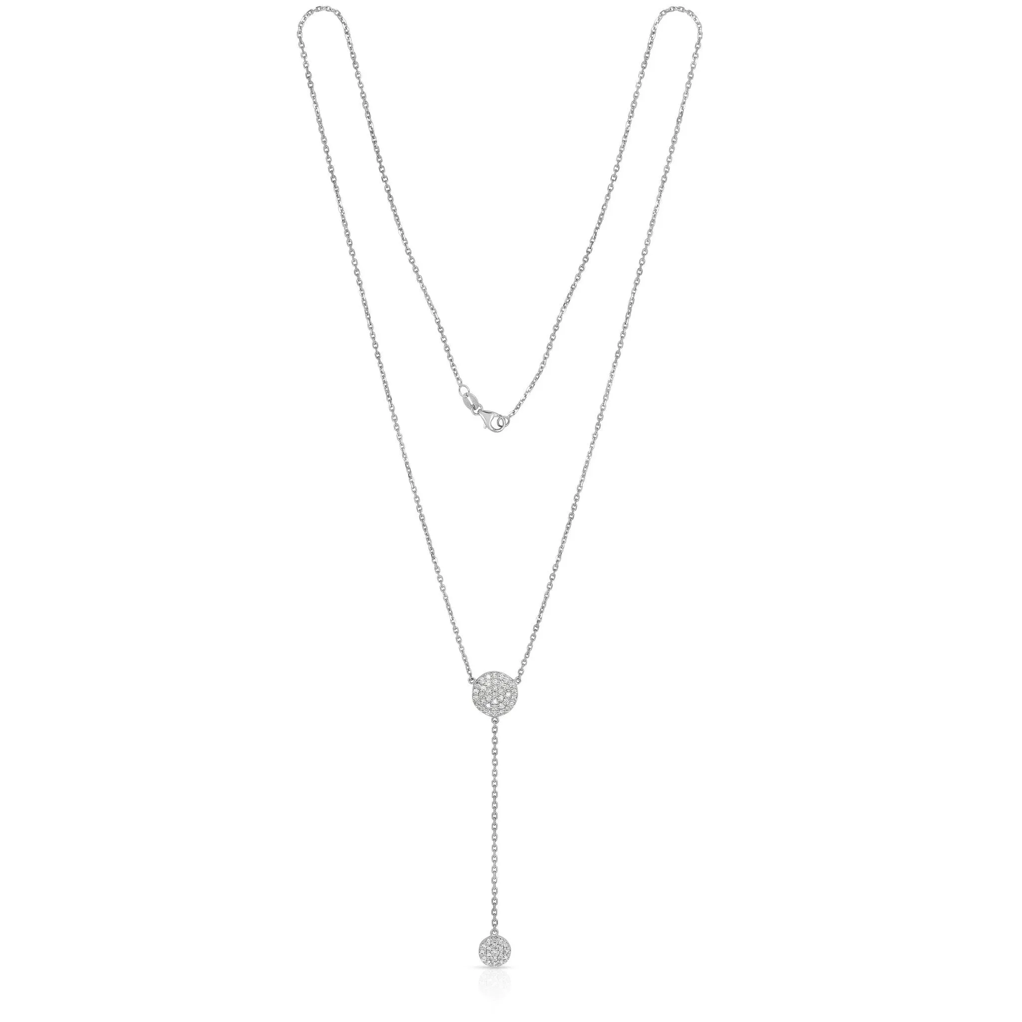 0.50Ct Diamond Circle Drop Necklace in 14K White Gold