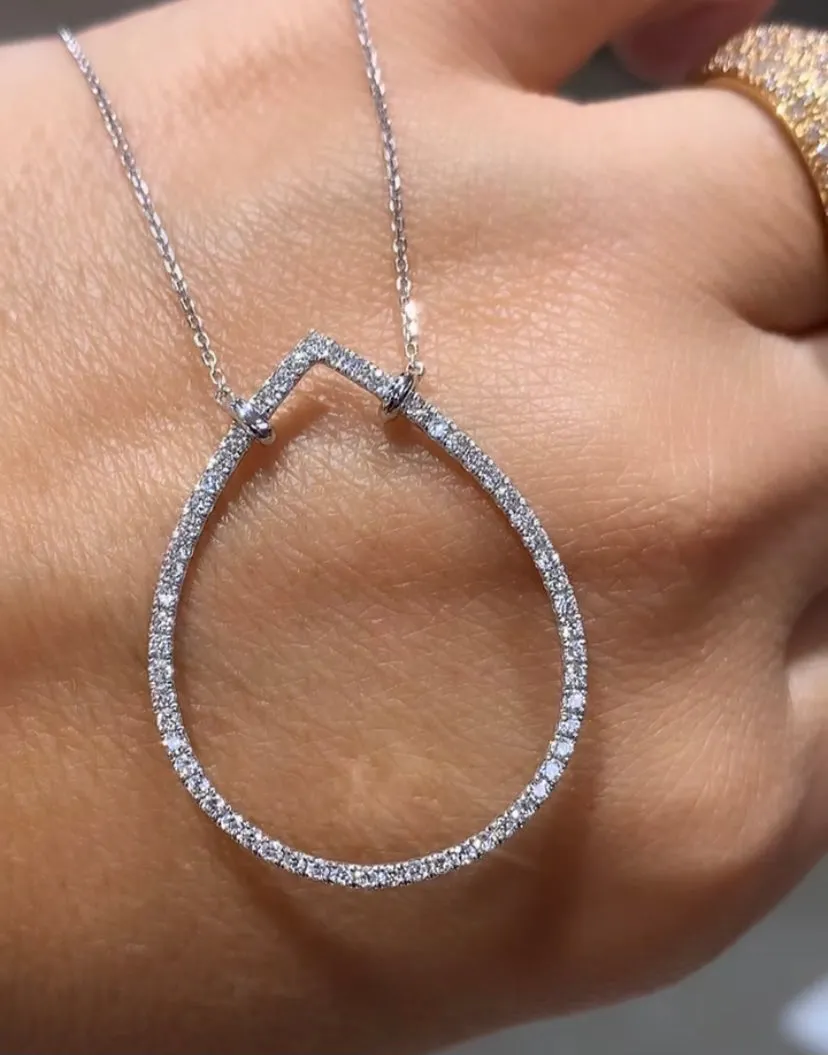 0.54ct tw Diamond Drop Pendant Necklace