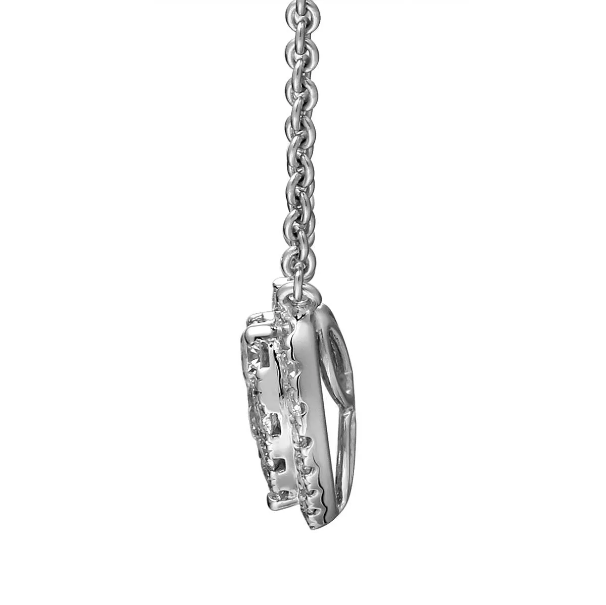 0.72ct t.w. Diamond Heart Halo Solitaire Necklace