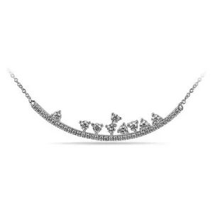 10K White Gold (0.51ct) Diamond Curved Horizontal Necklace