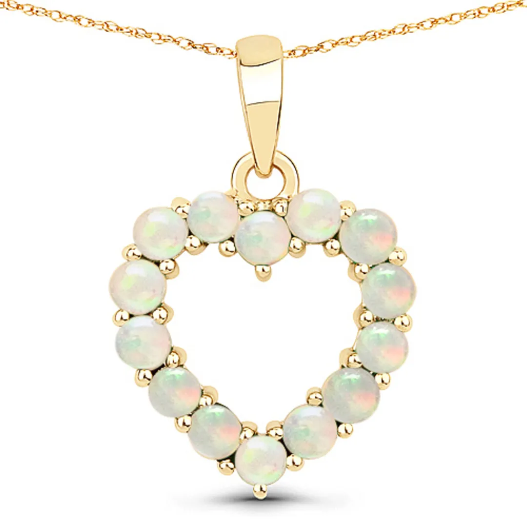 10K Yellow Gold Ruby Heart Necklace