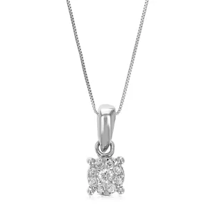 1/12 cttw Lab Grown Diamond Cluster Pendant in Sterling Silver