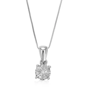 1/14 cttw Lab Grown Diamond Cluster Pendant in Sterling Silver