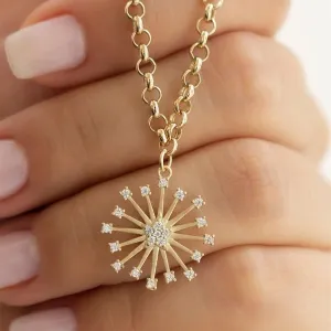 14k Gold Dog Chain Star Necklace