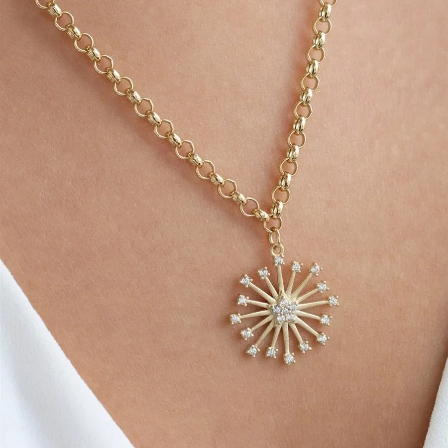 14k Gold Dog Chain Star Necklace