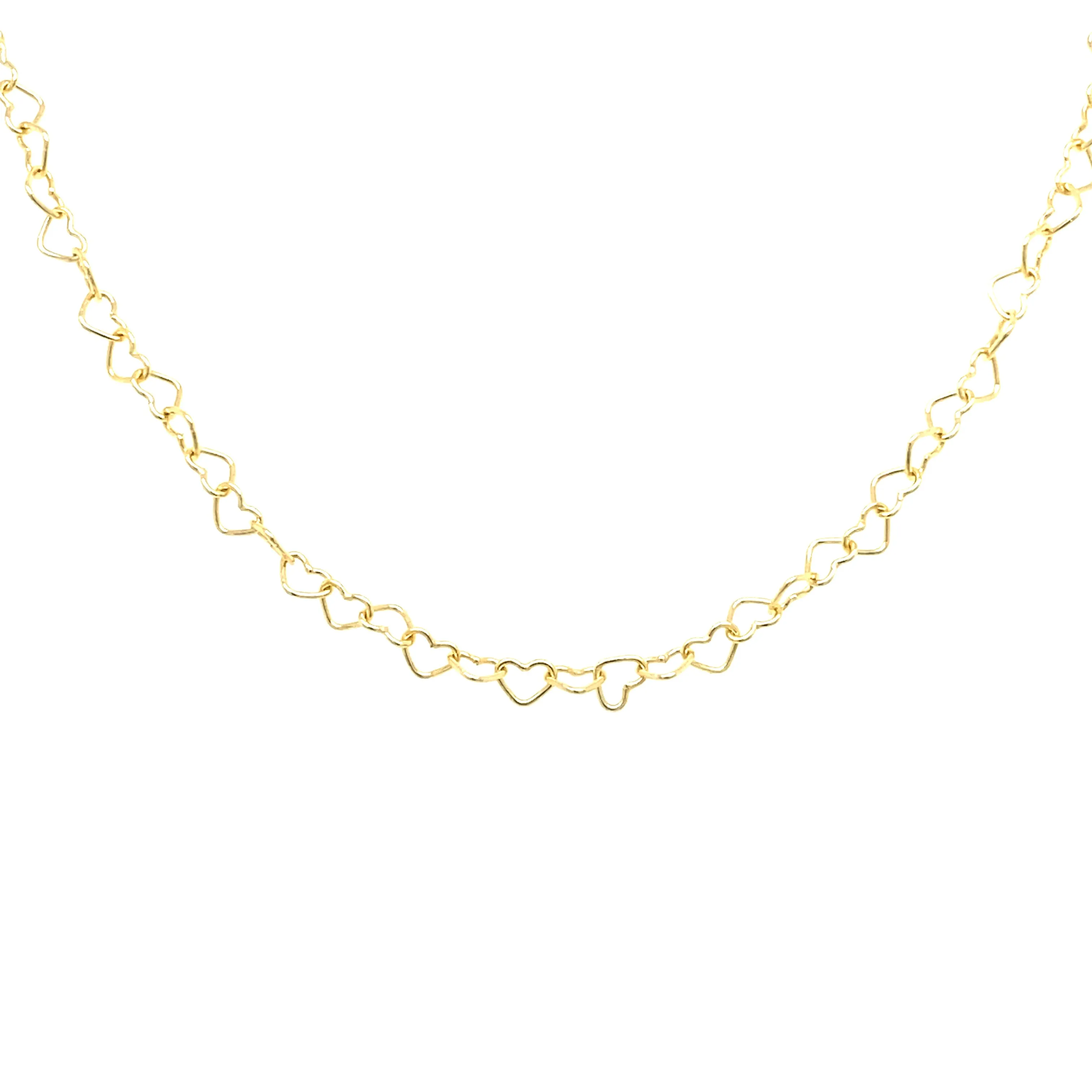 14K Gold Heart Link Chain Necklace