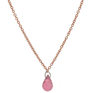 14K Rose Gold and Pink Tourmaline Necklace