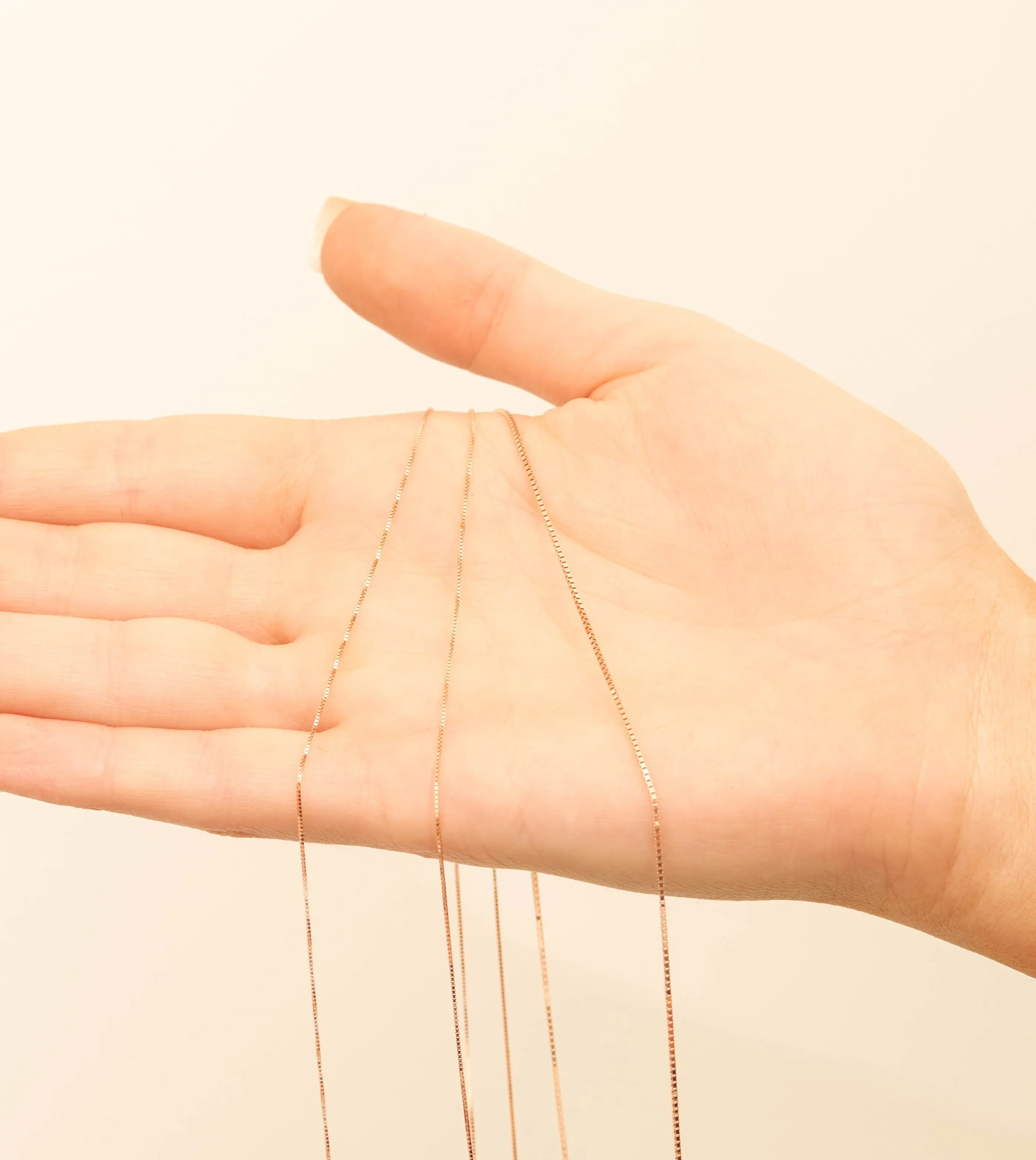 14k Rose Gold Box Chain Necklace