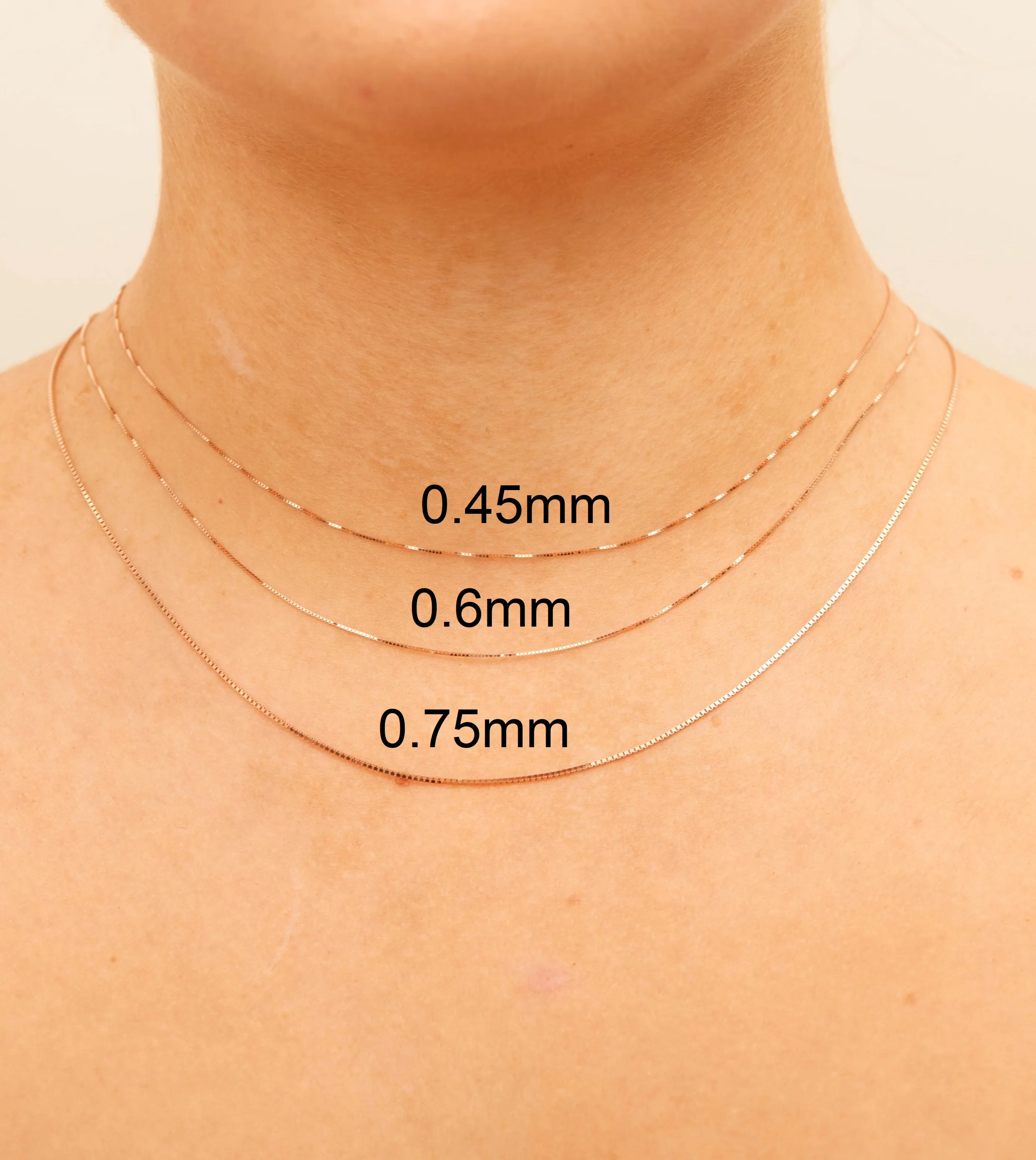 14k Rose Gold Box Chain Necklace