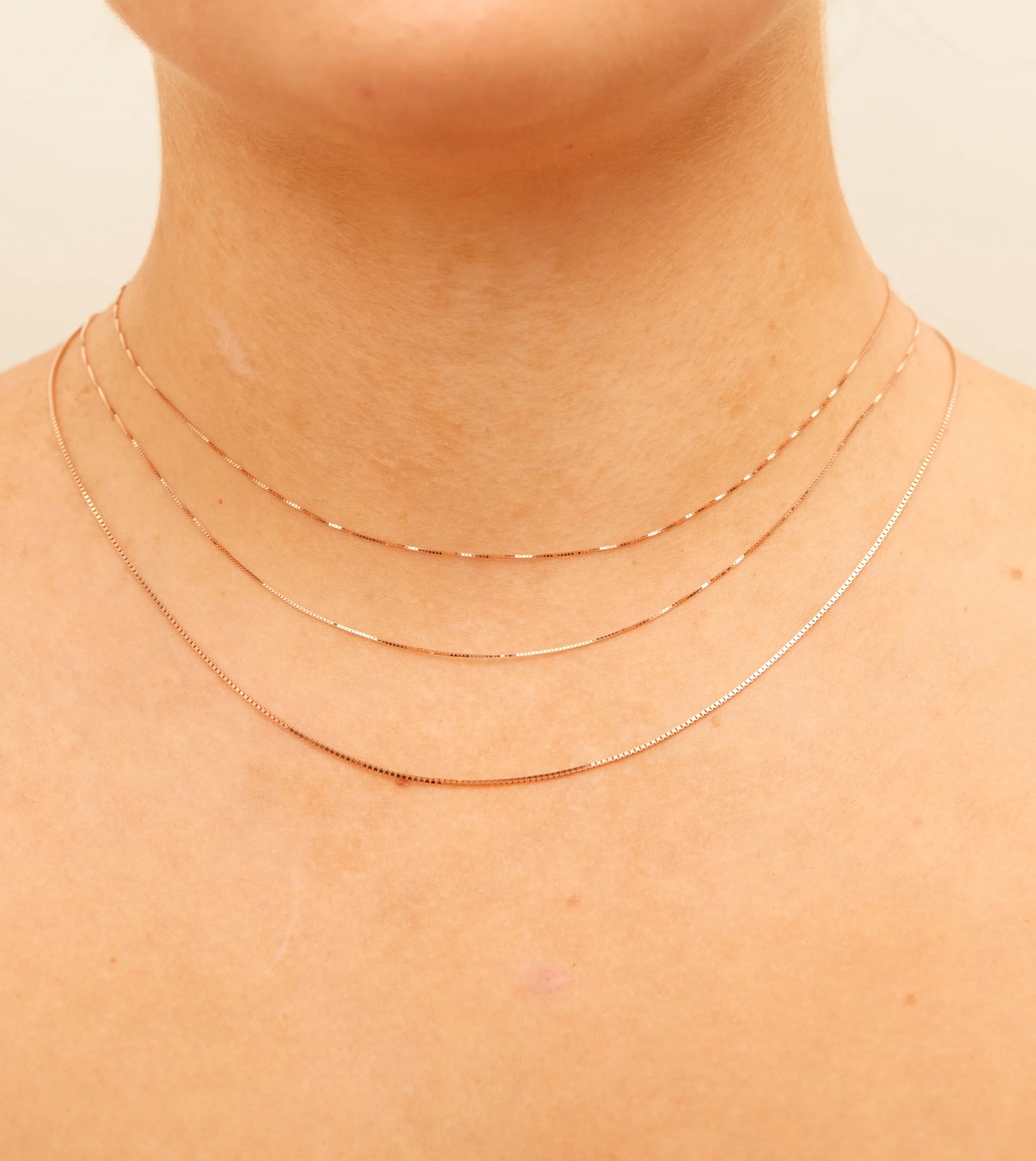 14k Rose Gold Box Chain Necklace