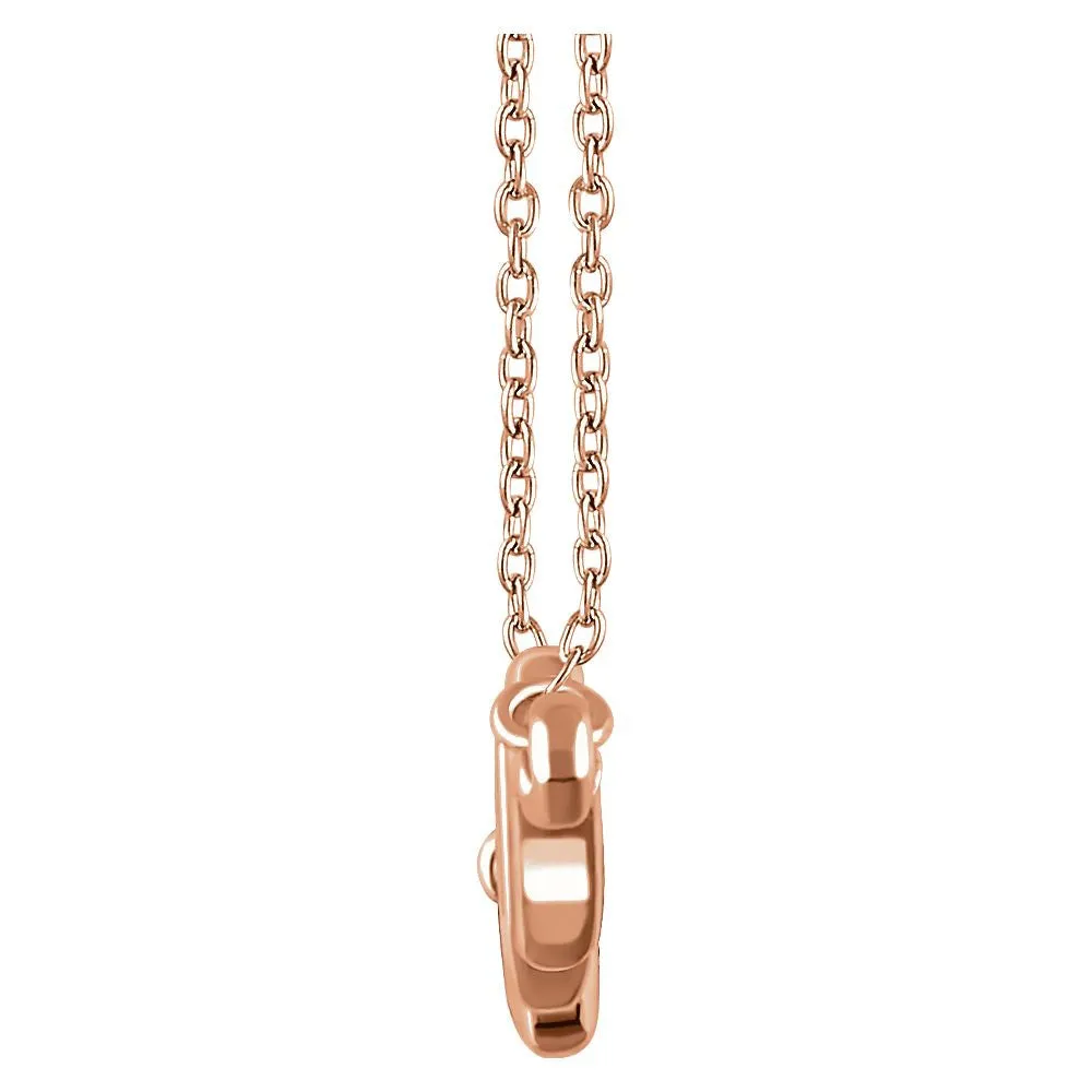 14k Rose Gold Heartbeat 16-18" Necklace