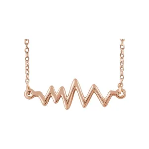 14k Rose Gold Heartbeat 16-18" Necklace