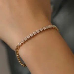 14K YELLOW GOLD DIAMOND STAR BRACELET