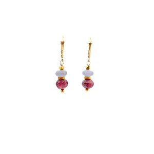 14k/18k Gold blue Chalcedony Pink Mystic Opal drops