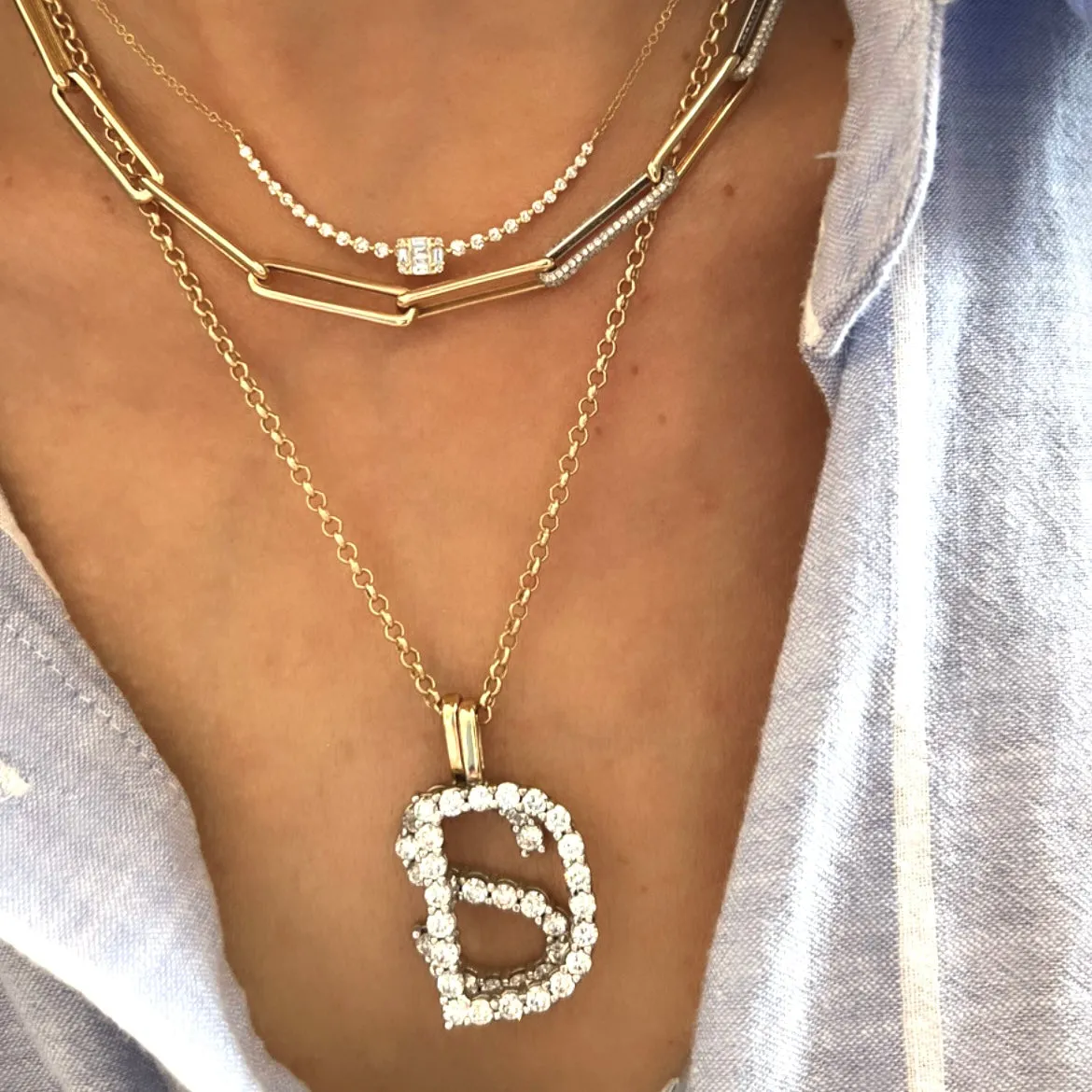 14KT Gold Diamond Emile Bar Necklace