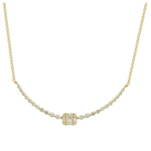 14KT Gold Diamond Emile Bar Necklace