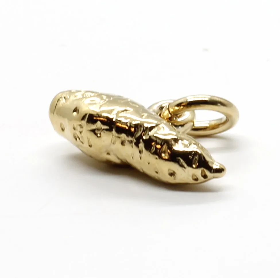 14kt gold vermeil sweet potato charm for her charm bracelet