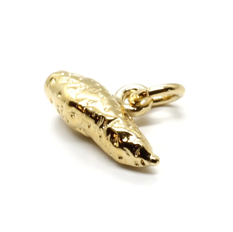 14kt gold vermeil sweet potato charm for her charm bracelet