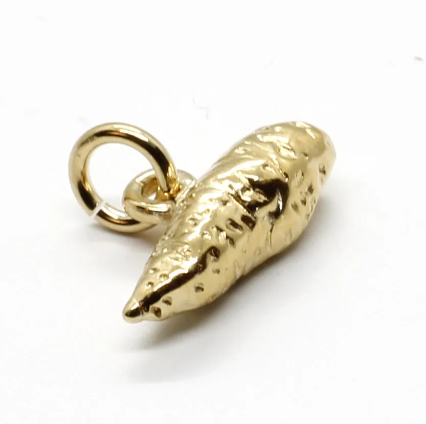 14kt gold vermeil sweet potato charm for her charm bracelet