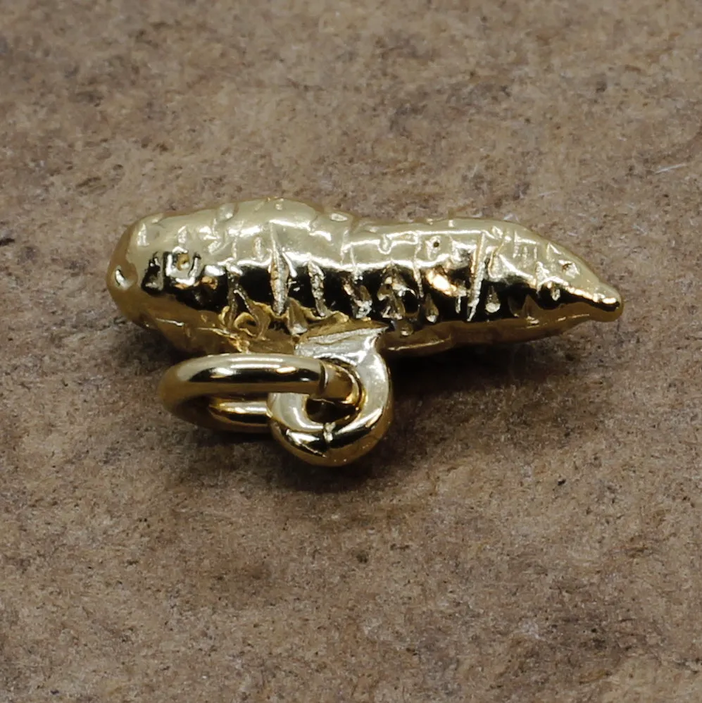 14kt gold vermeil sweet potato charm for her charm bracelet