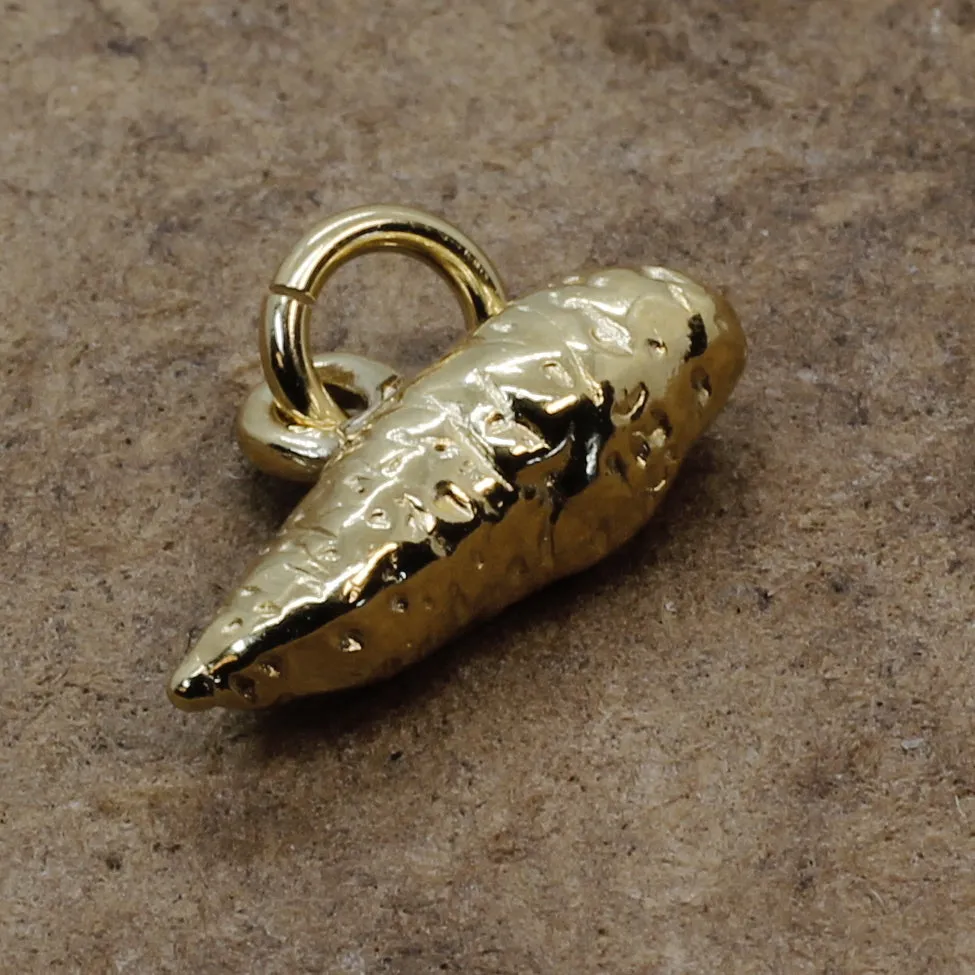 14kt gold vermeil sweet potato charm for her charm bracelet