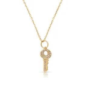14KY Pave Key Necklace