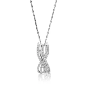 1/6 cttw Lab Grown Diamond Double Infinity Pendant in Silver