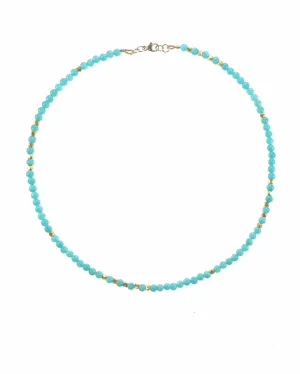 18k Gold Amazonite Necklace.