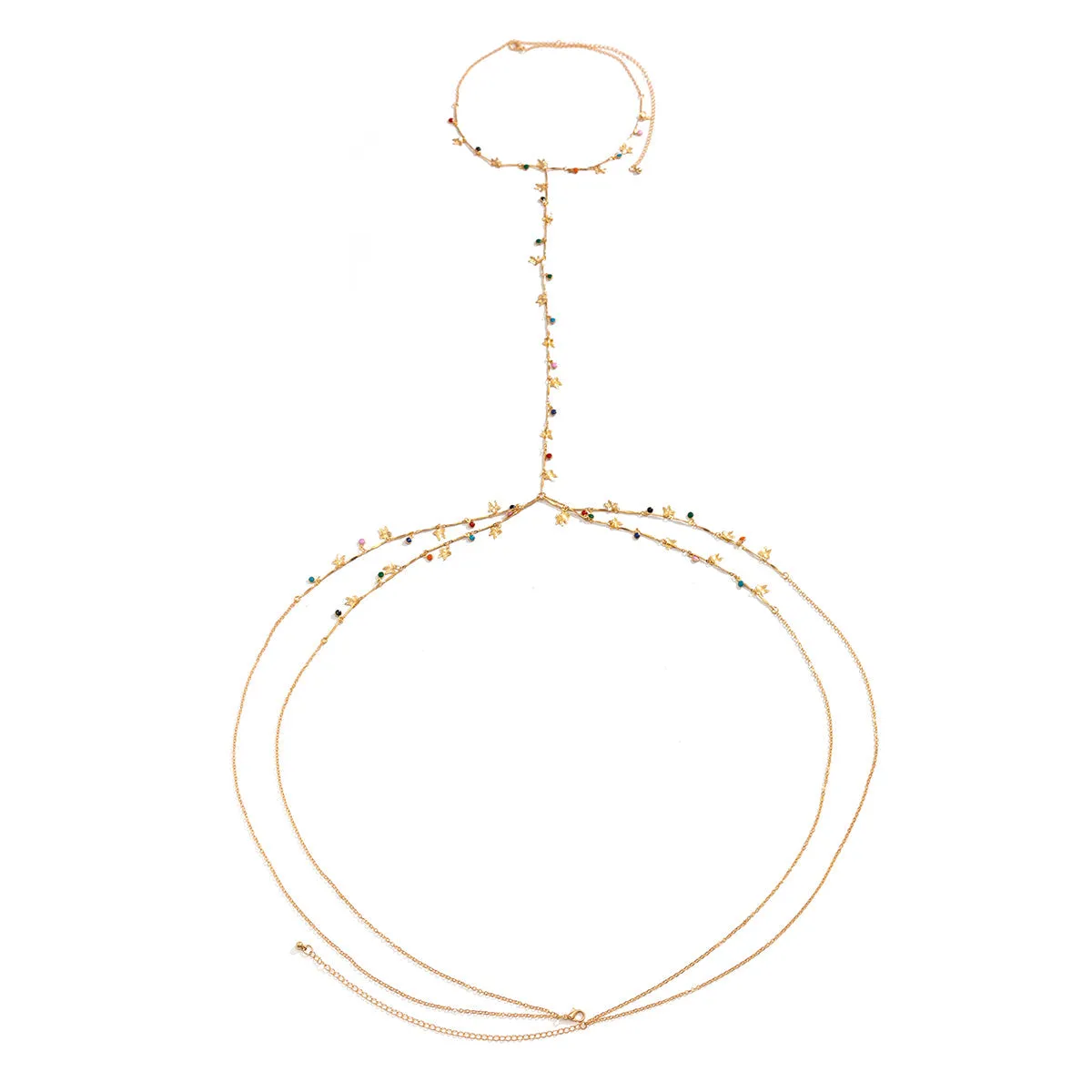 18K Gold-Plated Multicolor Butterfly Layered Neck-To-Waist Chain