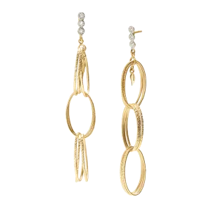 20K Eternity Spring Triple Hoop Earrings