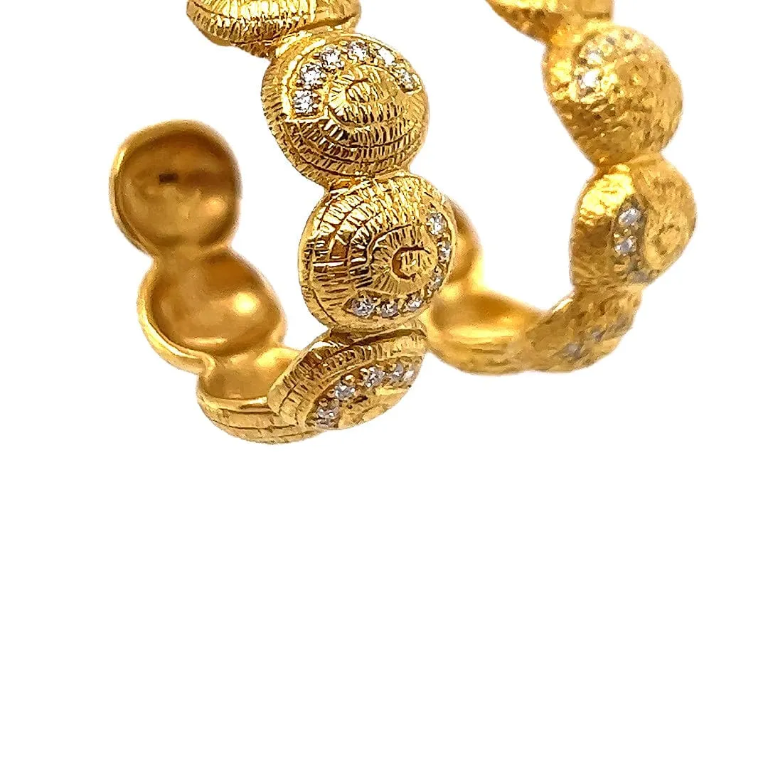 20K Eternity Yellow Gold Hoops