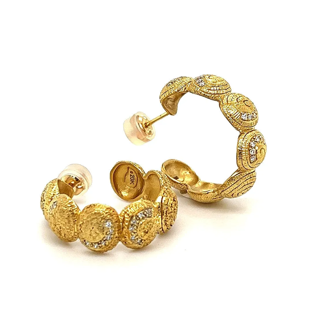 20K Eternity Yellow Gold Hoops