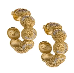 20K Eternity Yellow Gold Hoops