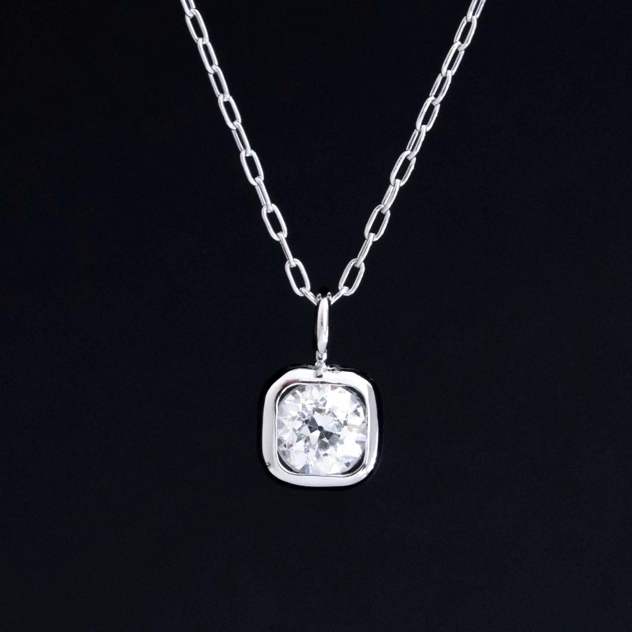 .46ct Old European Cut Diamond Bezel Pendant