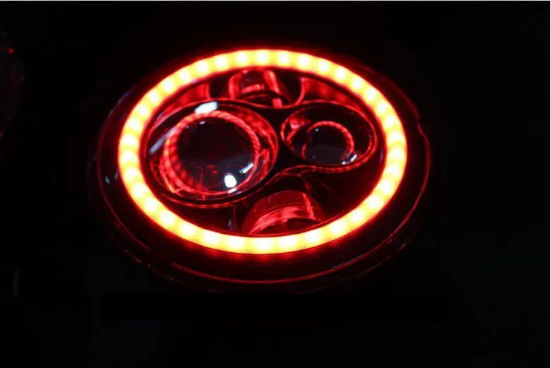 7" DAYMAKER Yamaha Royal Star Venture BLACK with RED Halo Projector HID LED Light Bulb Headlight Motorcycle
