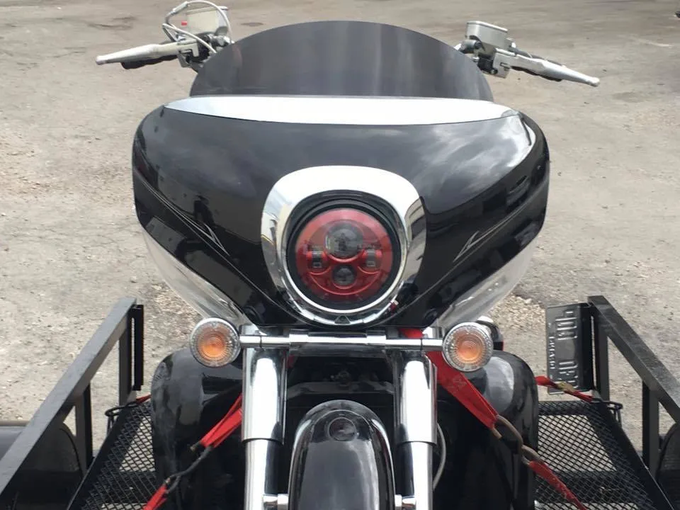 7" DAYMAKER Yamaha Royal Star Venture CHROME with BLUE Halo Projector HID LED Light Bulb Headlight Motorcycle