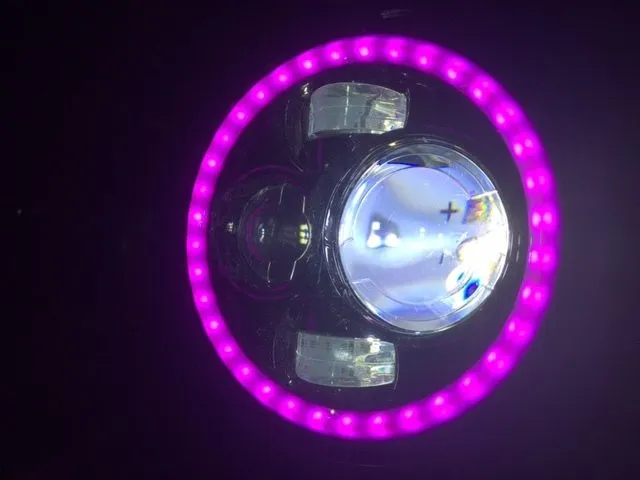 7" DAYMAKER Yamaha Royal Star Venture CHROME with PINK Halo Projector HID LED Light Bulb Headlight Motorcycle