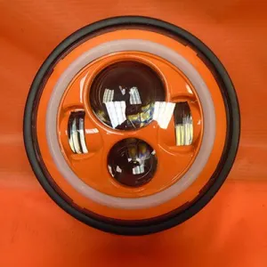7" DAYMAKER Yamaha Royal Star Venture ORANGE with ORANGE Halo Projector HID LED Light Bulb Headlight Motorcycle