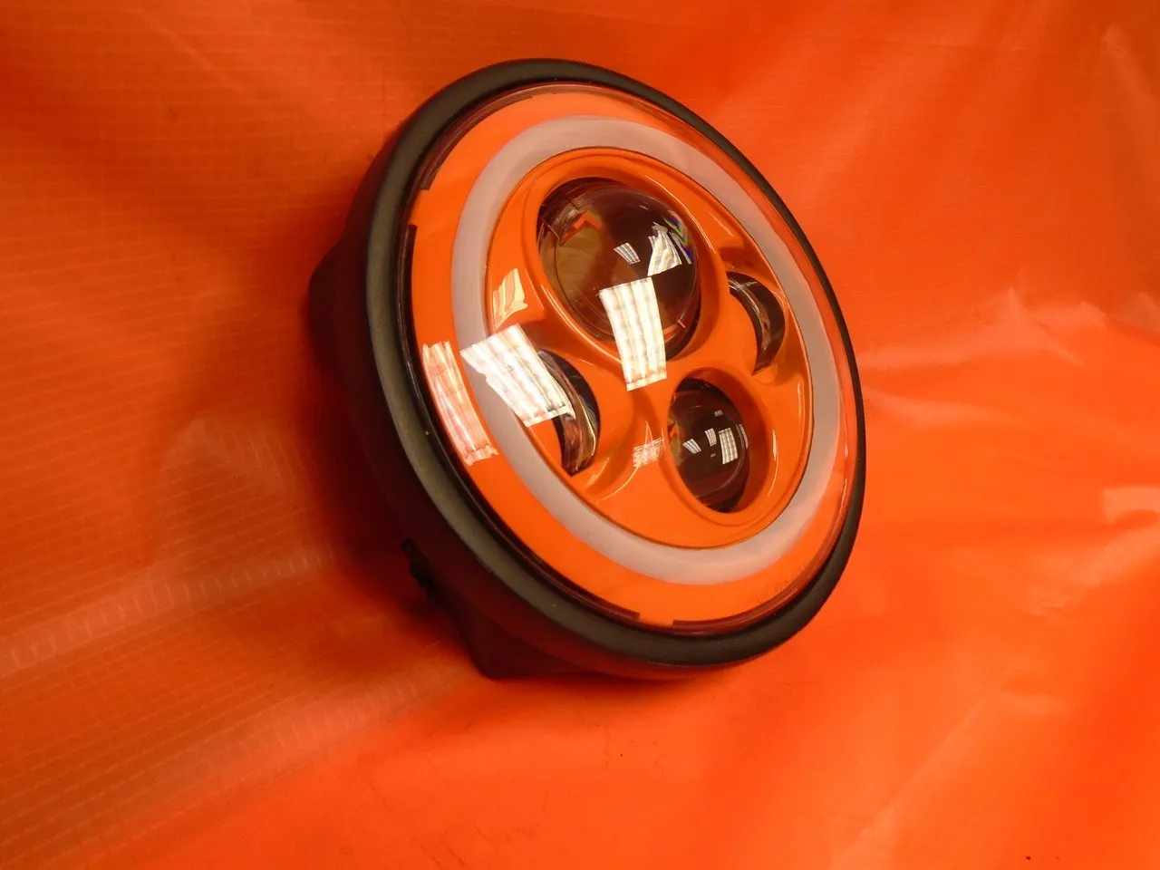 7" DAYMAKER Yamaha Royal Star Venture ORANGE with ORANGE Halo Projector HID LED Light Bulb Headlight Motorcycle