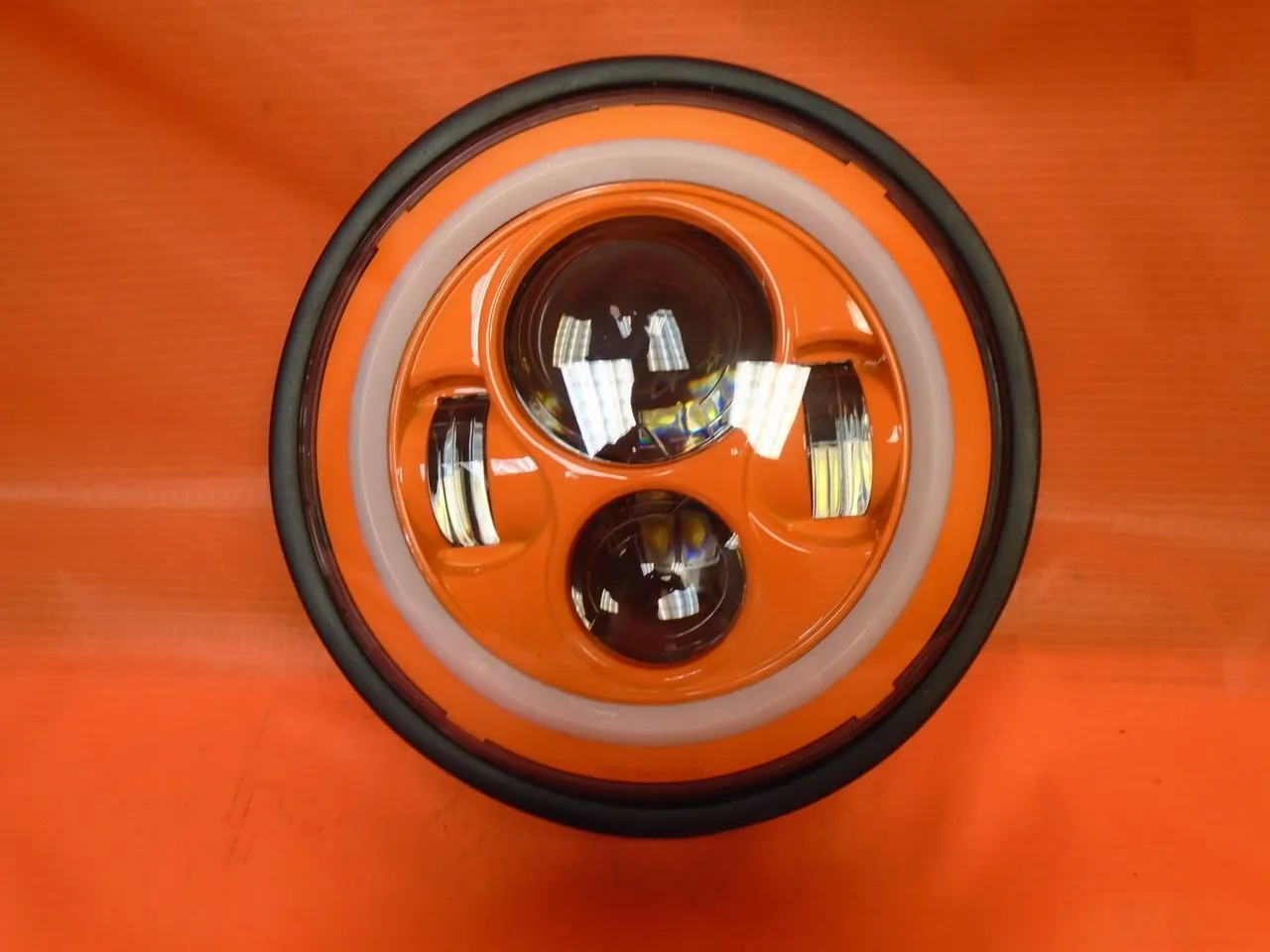7" DAYMAKER Yamaha Royal Star Venture ORANGE with ORANGE Halo Projector HID LED Light Bulb Headlight Motorcycle