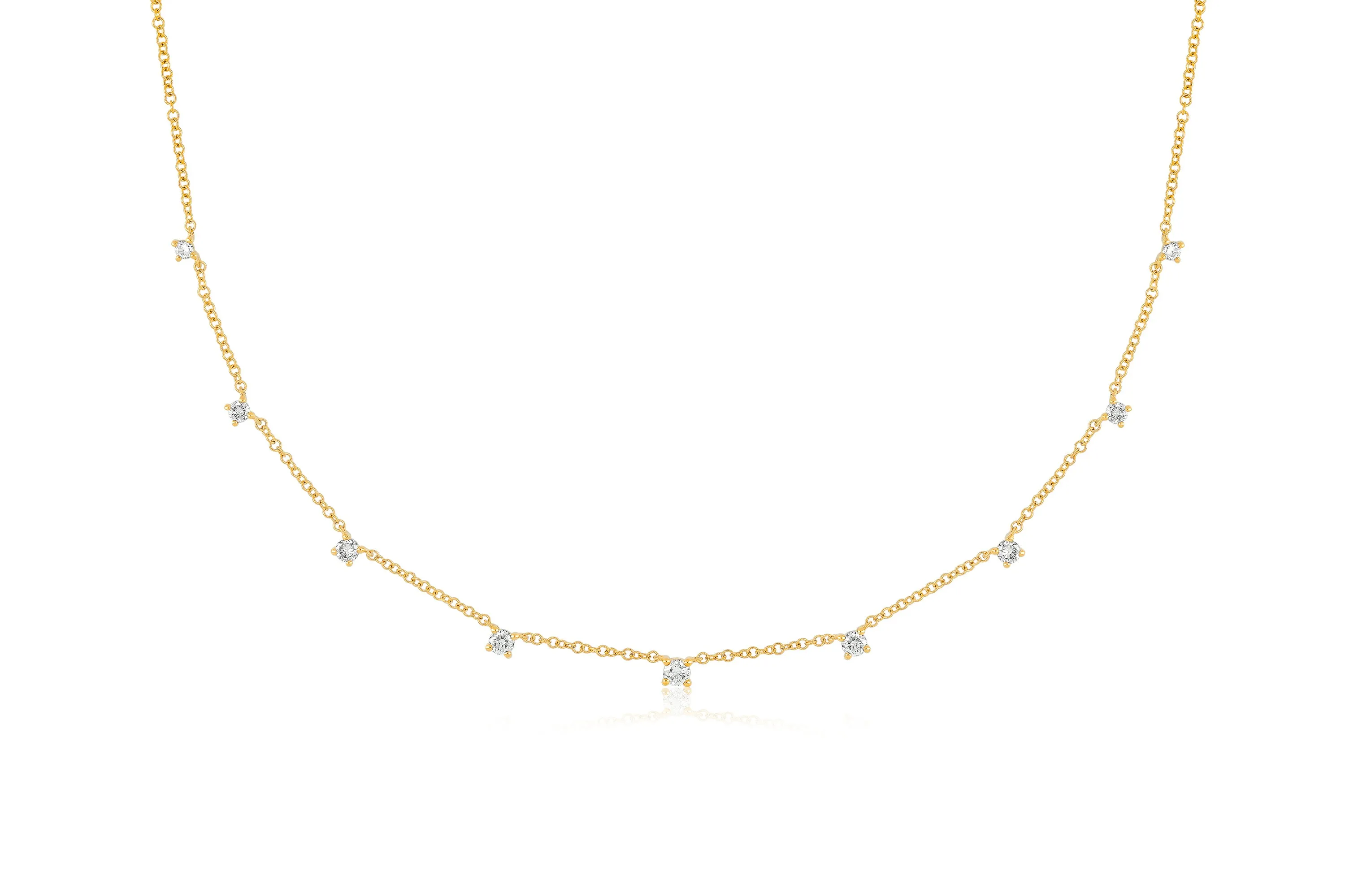 9 Prong Set Diamond Necklace
