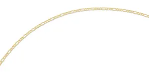 9ct Yellow Gold Hollow Figaro Chain Necklace 55cm