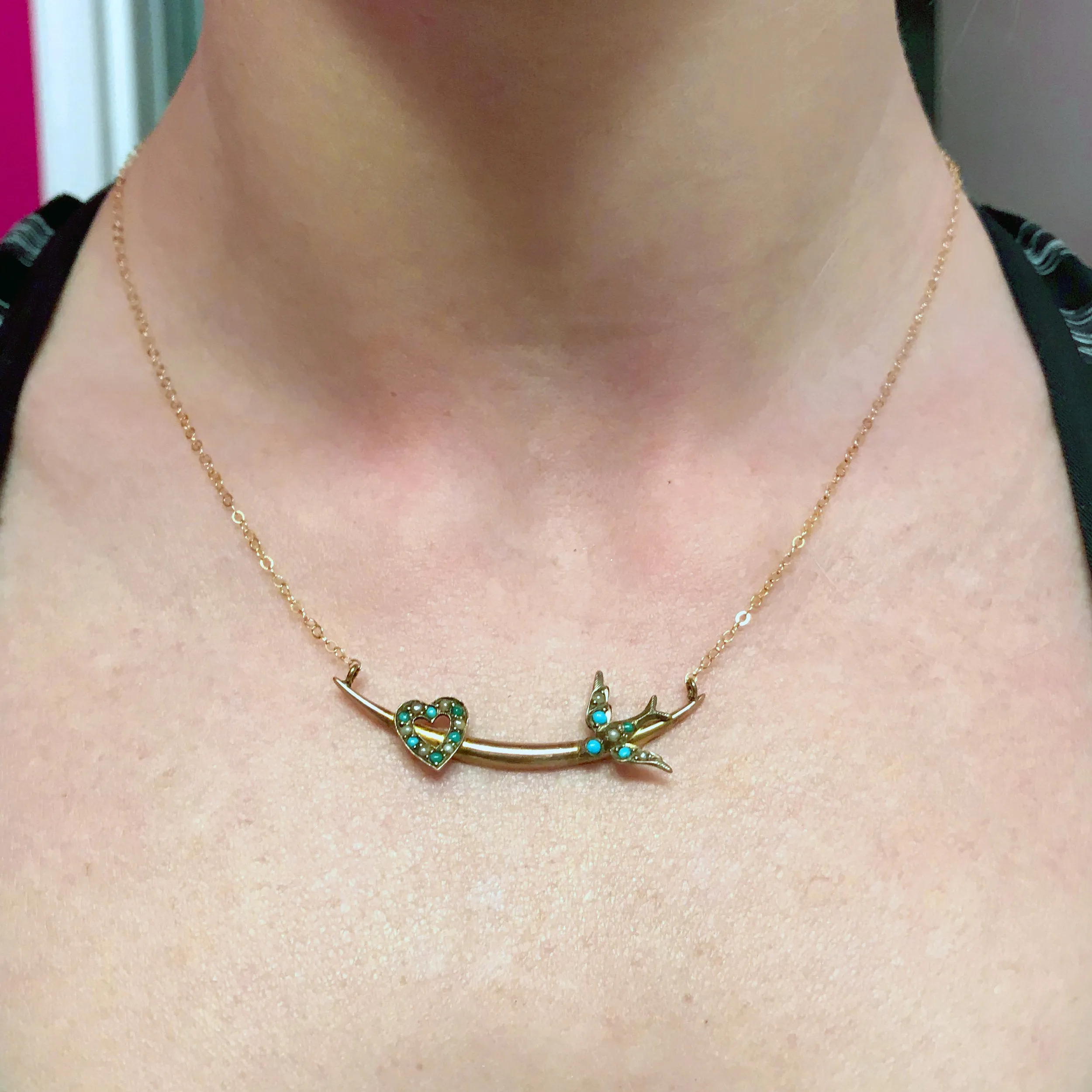 9k Victorian Lovesick Conversion Necklace