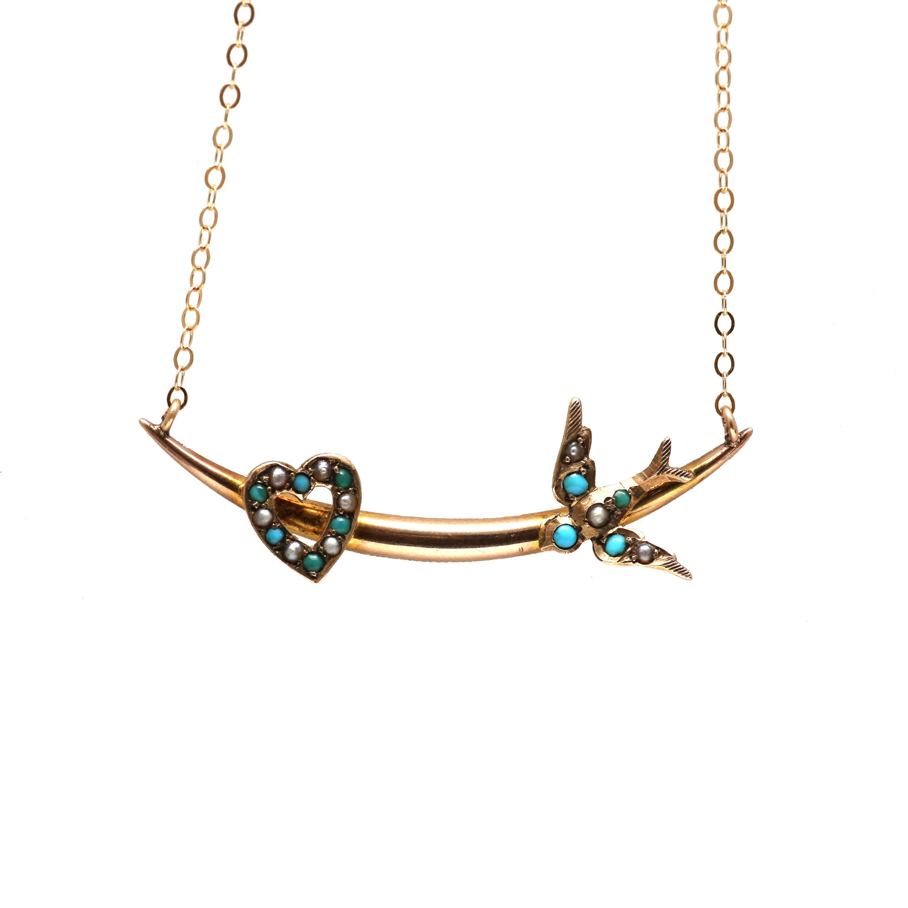 9k Victorian Lovesick Conversion Necklace