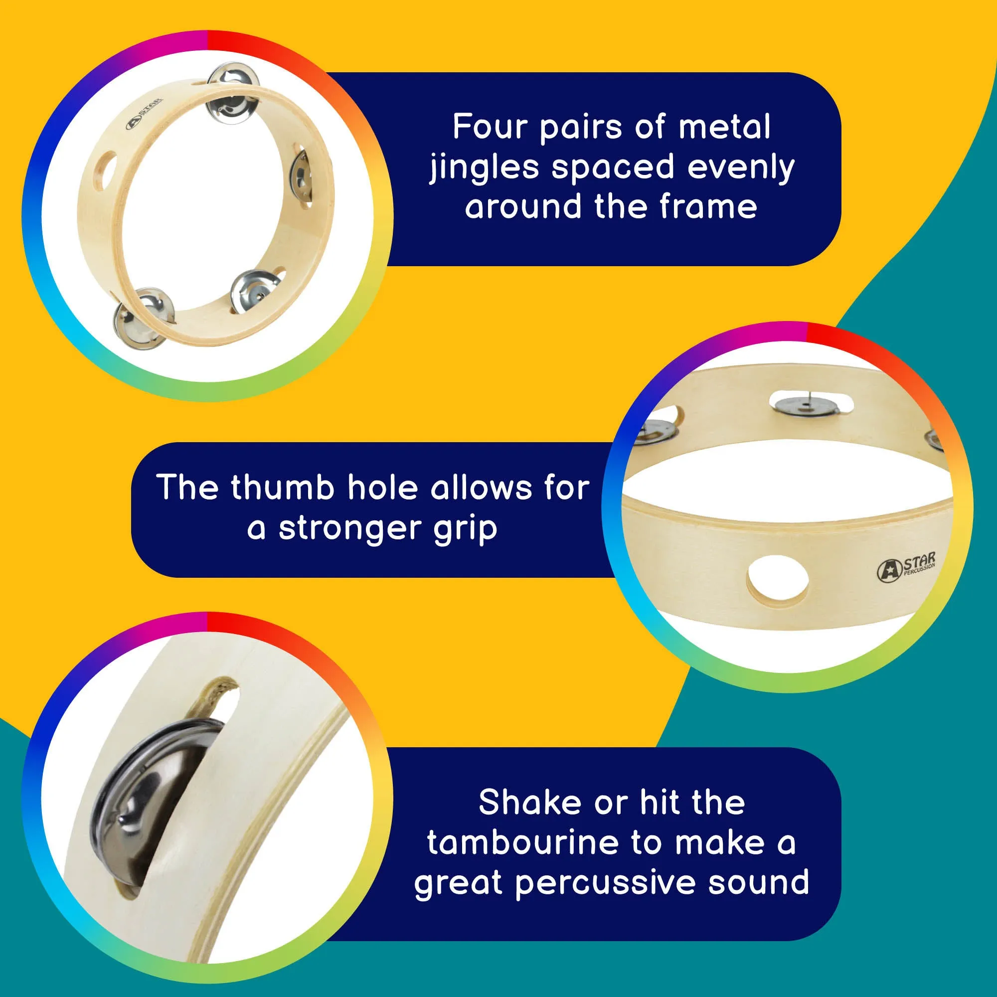 A-Star Headless Tambourine - 6 Inch/15cm