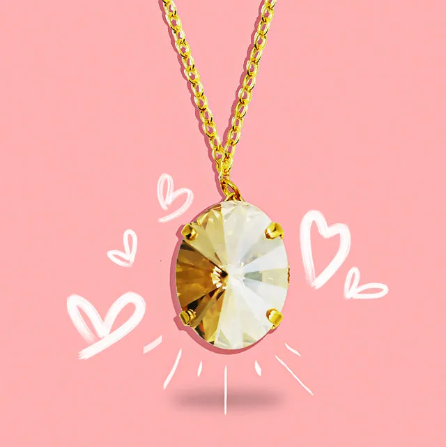 Abstract Polygon Crystal Necklace